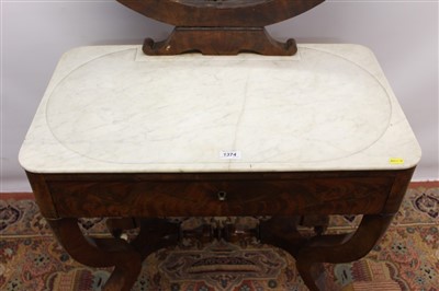 Lot 1374 - 19th century Continental mahogany wash stand/dressing table with marble top