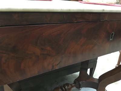 Lot 1374 - 19th century Continental mahogany wash stand/dressing table with marble top