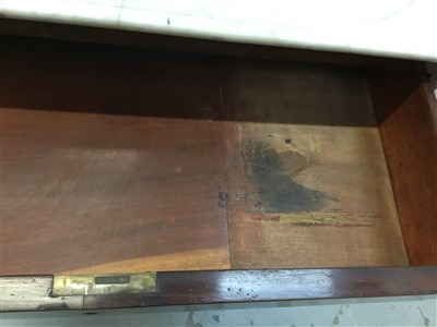 Lot 1374 - 19th century Continental mahogany wash stand/dressing table with marble top