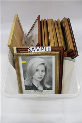 Lot 2539 - Collection of signed photographs of celebrities including Doris Day, Diane Neal, Susan Hayward, Joe Brown and others framed and glazed. Some facsimiles.
