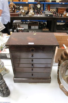 Lot 3799 - Edwardian stained pine nest of six graduated drawers, on plinth base