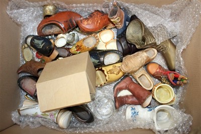 Lot 149 - Large collection of assorted souvenir model boots, shoes and clogs.