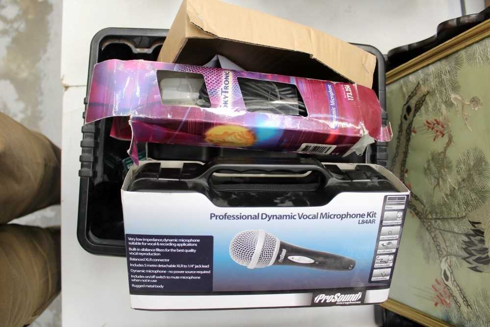Lot 150 - Three ProSound microphone kits, boxed, together with another microphone and microphone stand