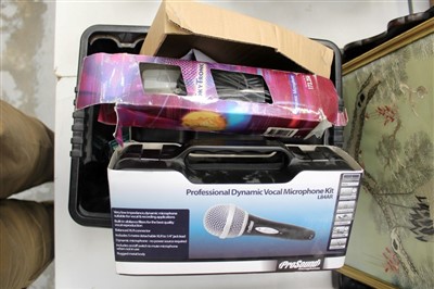 Lot 150 - Three ProSound microphone kits, boxed, together with another microphone and microphone stand