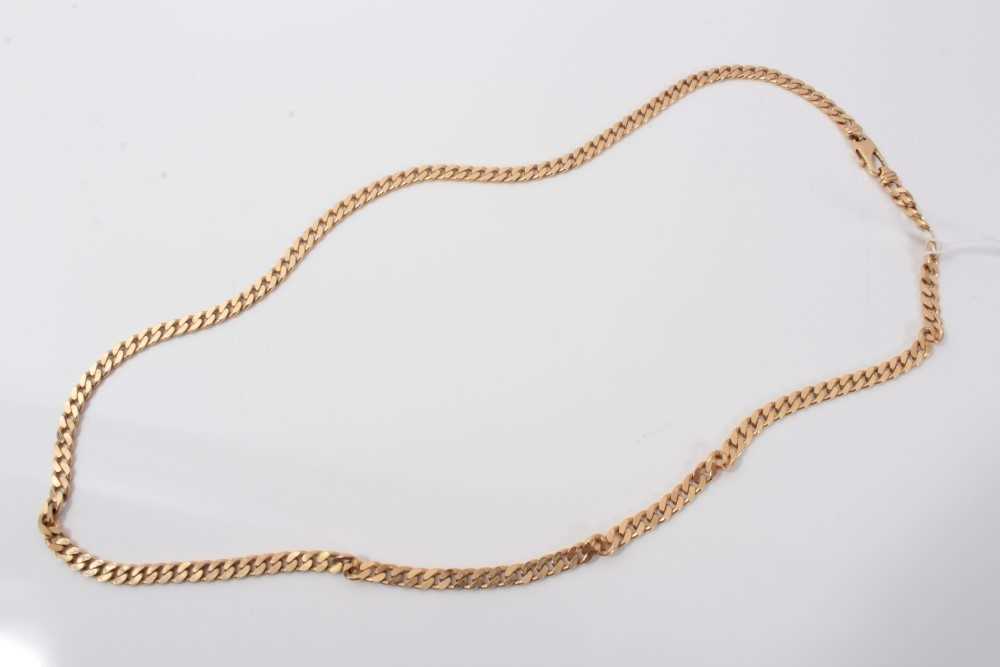 Lot 3435 - Gold (9ct) curb link chain