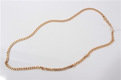 Lot 3435 - Gold (9ct) curb link chain