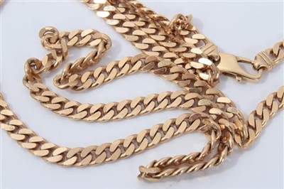 Lot 3435 - Gold (9ct) curb link chain