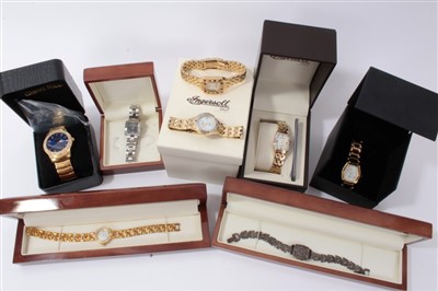 Lot 3436 - Group ladies' gem set wristwatches including Ingersoll