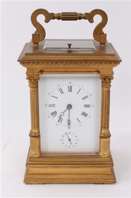 Lot 651 - Victorian repeating alarm carriage clock