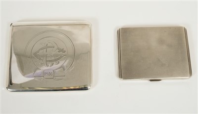 Lot 242 - Silver card case 1906 & silver cigarette case (2)