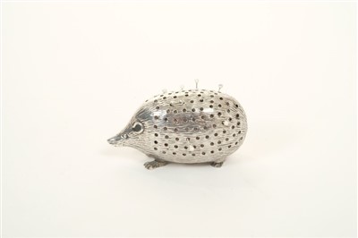 Lot 245 - Silver hedgehog pin cushion
