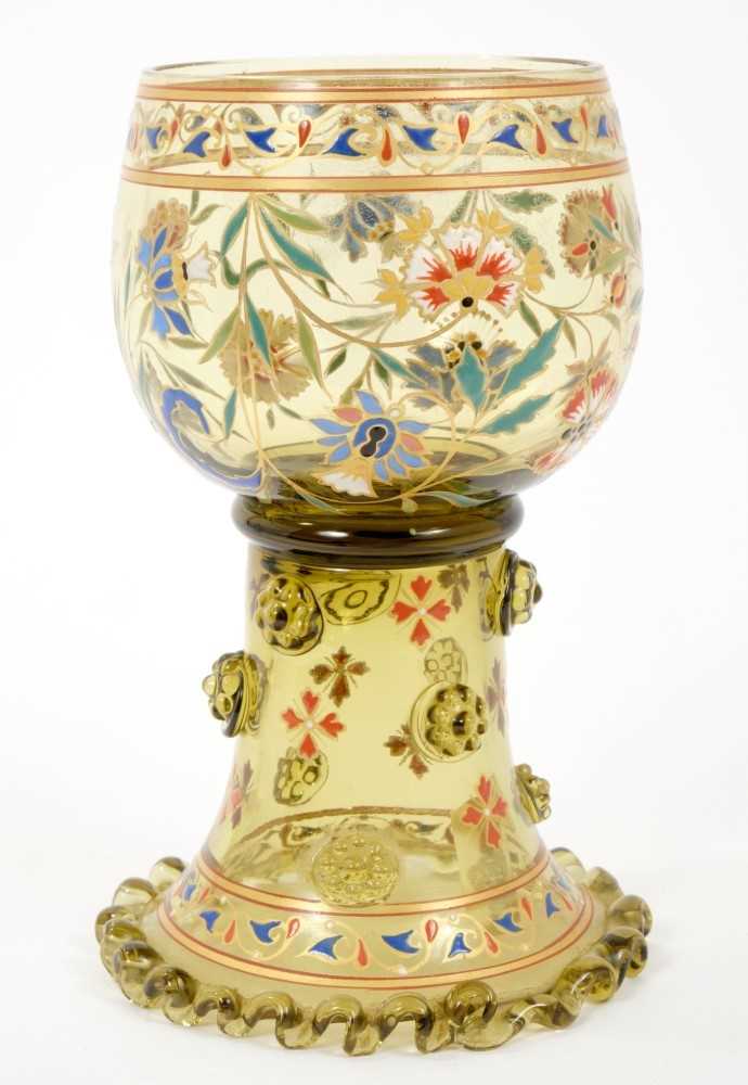 Lot 4 - 19th century enamelled glass goblet