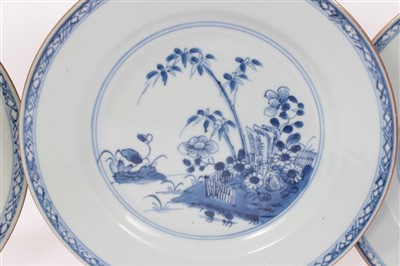 Lot 19 - Three 18th century Chinese blue and white export dishes