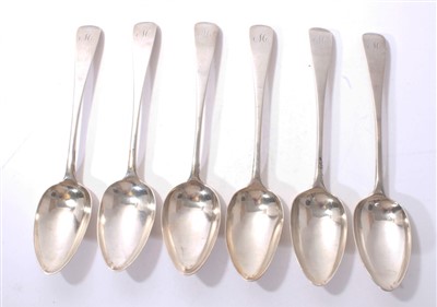 Lot 321 - Set of six Scottish silver tablespoons