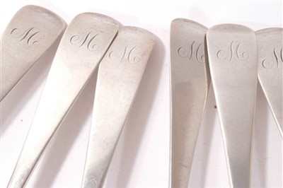 Lot 321 - Set of six Scottish silver tablespoons