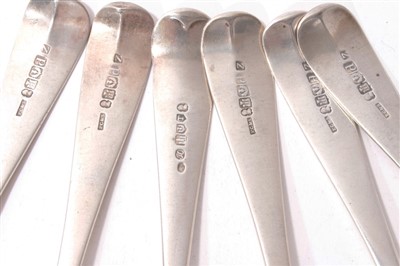 Lot 321 - Set of six Scottish silver tablespoons