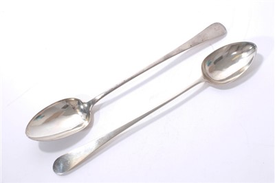 Lot 322 - Pair of Scottish silver basting spoons