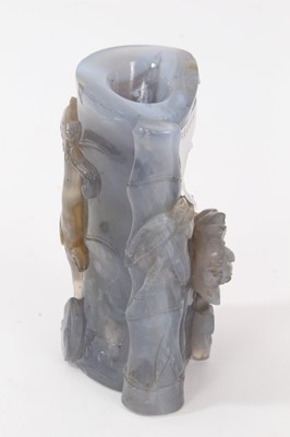 Lot 680 - 19th century Chinese chalcedony trunk vase