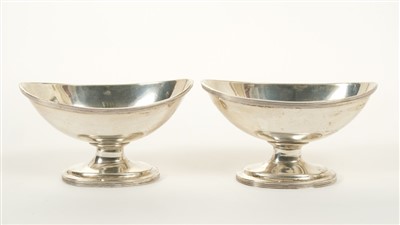Lot 230 - Pair of Victorian silver boat form salts