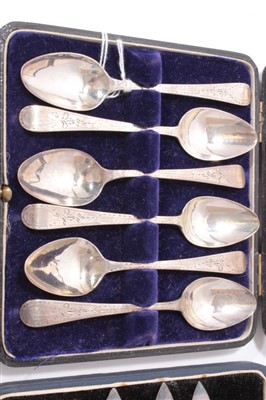 Lot 205 - Selection of Georgian and later silver flatware.