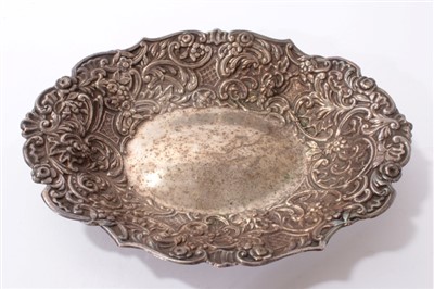 Lot 206 - Late Victorian silver bon bon dish with embossed borders