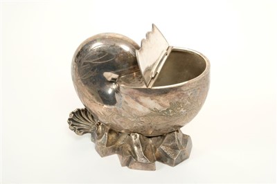 Lot 217 - Victorian silver plated spoon warmer in the form of a nautilus shell