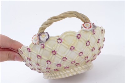 Lot 99 - A Derby yellow ground oval basket, circa 1756-58