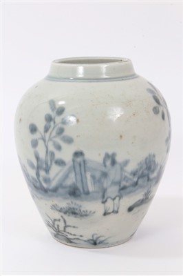 Lot 10 - Chinese Provincial blue and white vase figural ornament