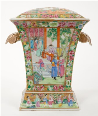 Lot 12 - Chinese Canton bough pot and cover