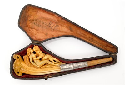 Lot 808 - Rare 19th century erotic meerschaum