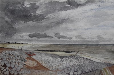 Lot 1080 - Michael Chase (1915-2001) watercolour, Suffolk coast