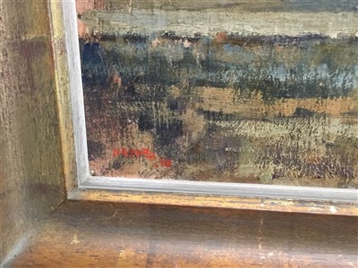 Lot 1081 - John Napper (1916-2001) oil on canvas Street Scene