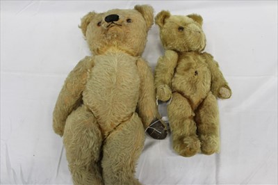 Lot 2930 - Two vintage mohair teddy bears one with mechanical opening mouth.