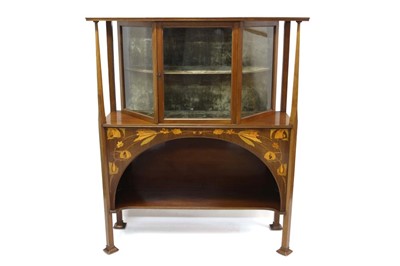 Lot 1641 - Fine quality Art Nouveau mahognay and marquetry display cabinet in the manner of Shapland & Petter