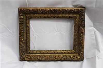 Lot 1619 - Good 18th carved giltwood picture frame - internal measurements 21.5cm x 28.5cm