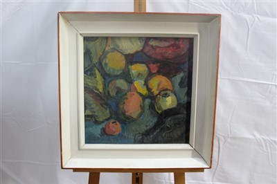 Lot 1353 - Sidney Mould 1950s oil on board - still life of fruit, signed, framed