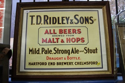 Lot 245 - Old Ridley's Brewery advertising poster,...