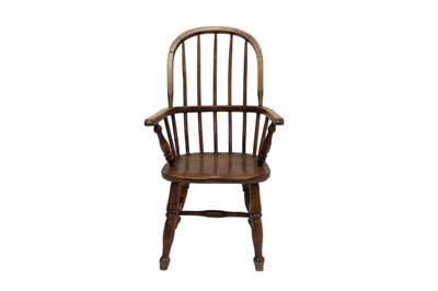 Lot 1327 - 19th century ash and elm child’s stick back Windsor chair