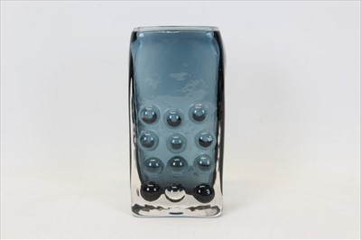 Lot 2000 - Whitefriars indigo mobile phone vase designed by Geoffrey Baxter 16.5 cm high