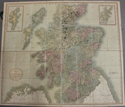 Lot 797 - John Cary, hand coloured folding map of Scotland, 1811