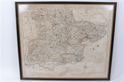 Lot 796 - Carrington Bowles hand-coloured engraved map -‘New pocket map of the County of Essex, together with four further various local interest maps