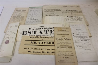 Lot 2648 - Collection of Georgian and Victorian Colchester related auctioneers sale particulars including poster