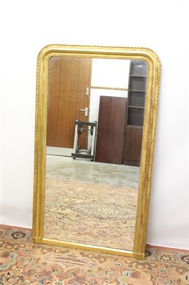 Lot 1305 - 19th century gilt framed wall mirror with waved and beaded borders