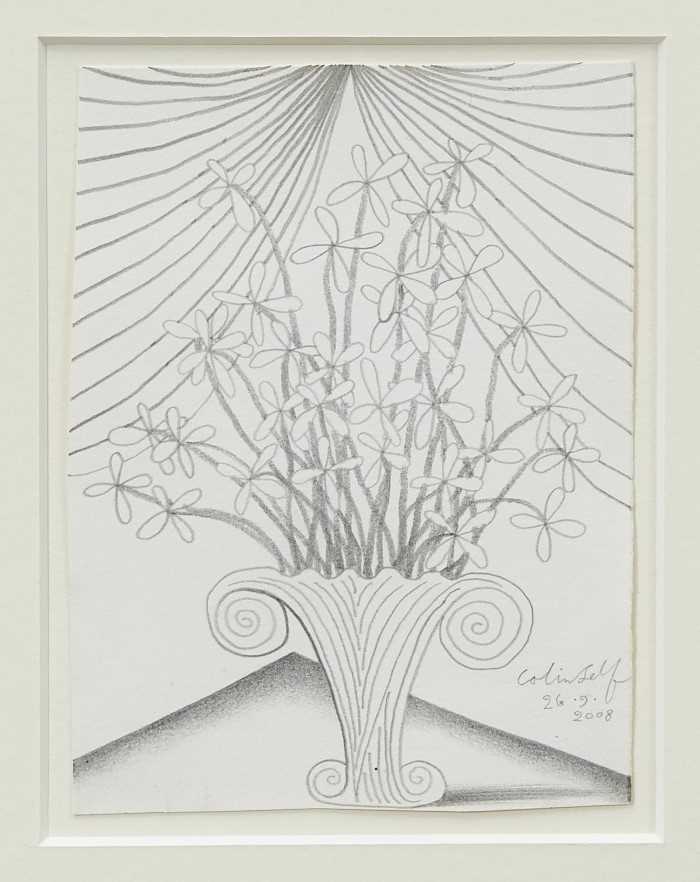 Lot 1104 - Colin Self pencil, vase of flowers