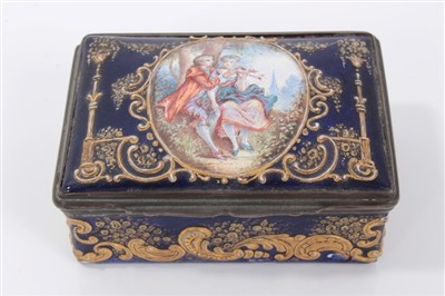 Lot 929 - Blue enamel table box