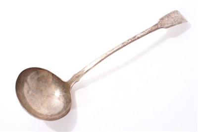 Lot 319 - William IV silver fiddle ladle