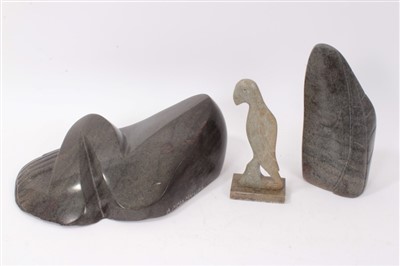 Lot 804 - Richard Mteki carved and polished stone sculpture - Man turning into plant and another