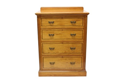 Lot 1406 - Fine Edwardian inlaid satinwood chest of four drawers with Chubb locks