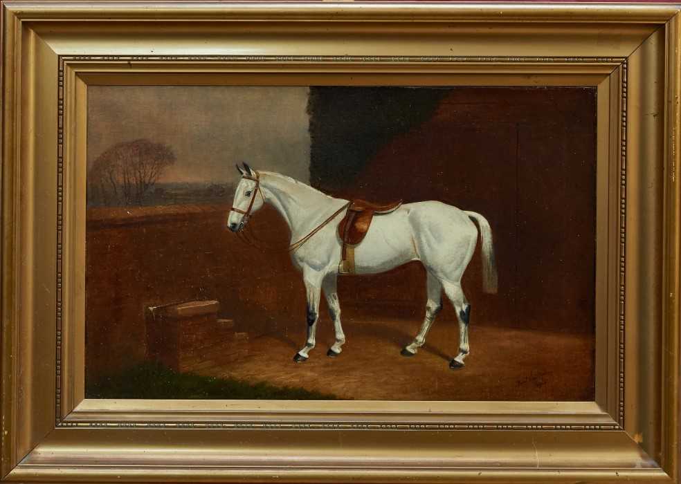 Lot 994 Basil Nightingale oil on canvas Grey horse