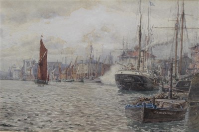 Lot 1128 - Henry Robertson watercolour Ipswich docks